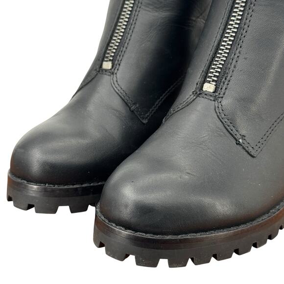 Madewell The Alyce Lug sole Boot Leather Women's SZ 5.5 Black Modern Luxe Casual - Picture 5 of 10